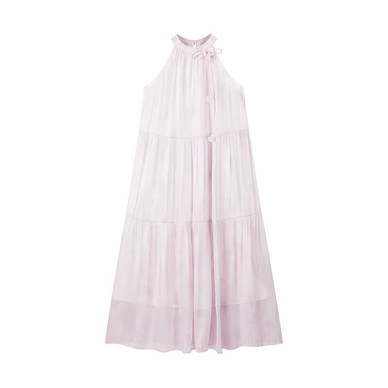 LEDING Flowing Shell Flower A-Line 3D Floral Resort Dress