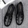 Luxury Brand Genuine Leather Men Sandals Moccasins Men Business Dress Sandals Handmade Leather Shoes Men Sandalias