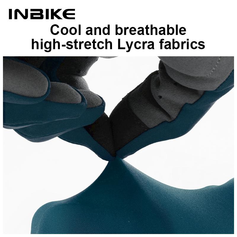 INBIKE Touch Screen Cycling Gloves Full Finger Thickened Palm Pad MTB Bike Gloves Spring Summer Bicycle Gloves Man