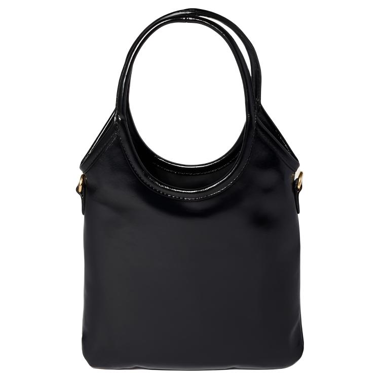 Miu Miu Ivy Front Logo Tote Bag Leather Handbag Small Women tote bags Black 5BA281_2IEO_F0002_V_OLI