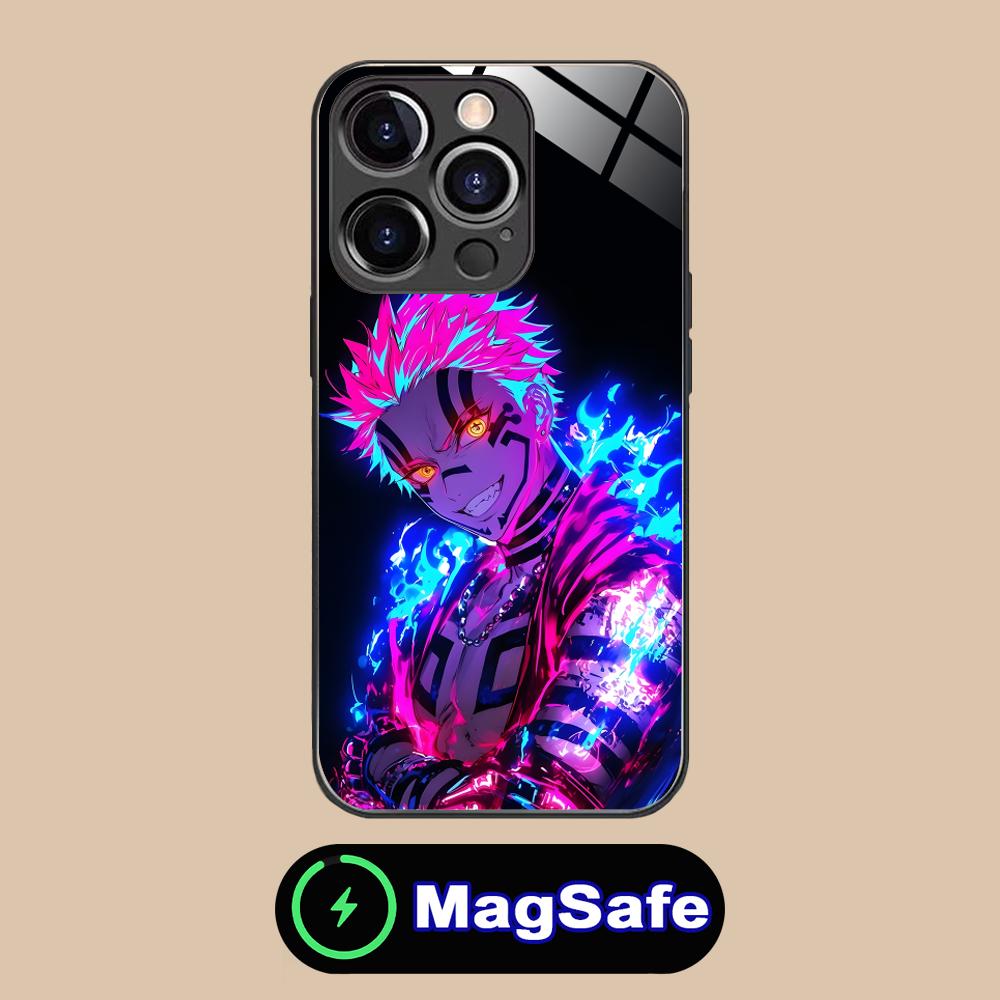 Demon Slayer Akaza Phone Case for iPhone 16 15 14 13 12 11 Pro Max Plus Mini MagSafe Glass Colour Printing Cover Smartphone