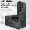KEYSION Magnetic Phone Case for for Samsung S26 Ultra 5G Soft Silicone+PC Matte Translucent Shockproof Cover for Galaxy S26+Plus
