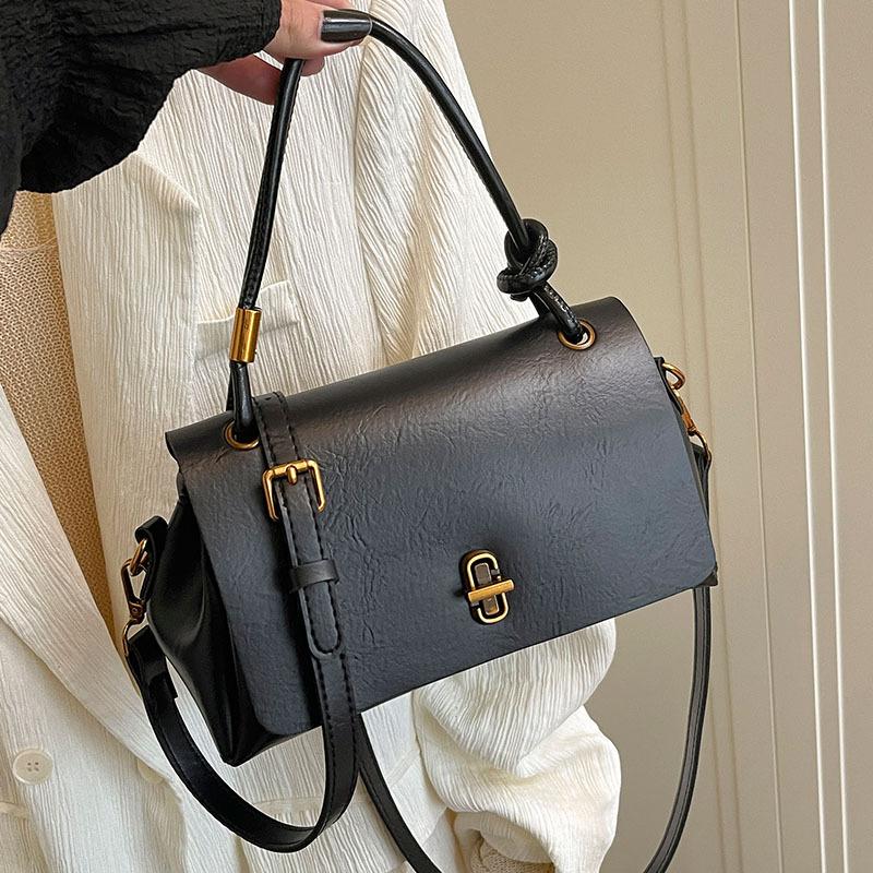 

2025 Popular Explosion [Amber Streamer] Versatile Light Luxury Shoulder Bag Oblique Span Bag Portable Textured Women s Bag чёрный