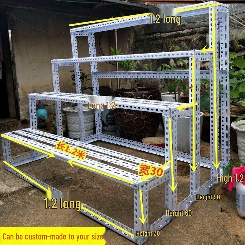 Three-Tier Trapezoidal Display Rack for Supermarket or Flower Stall