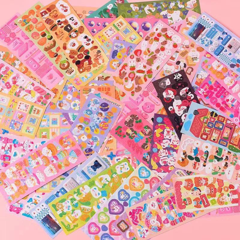New 200-Sheet Laser Cute Cartoon Guka Stickers Set – Original Animal Characters for DIY Projects