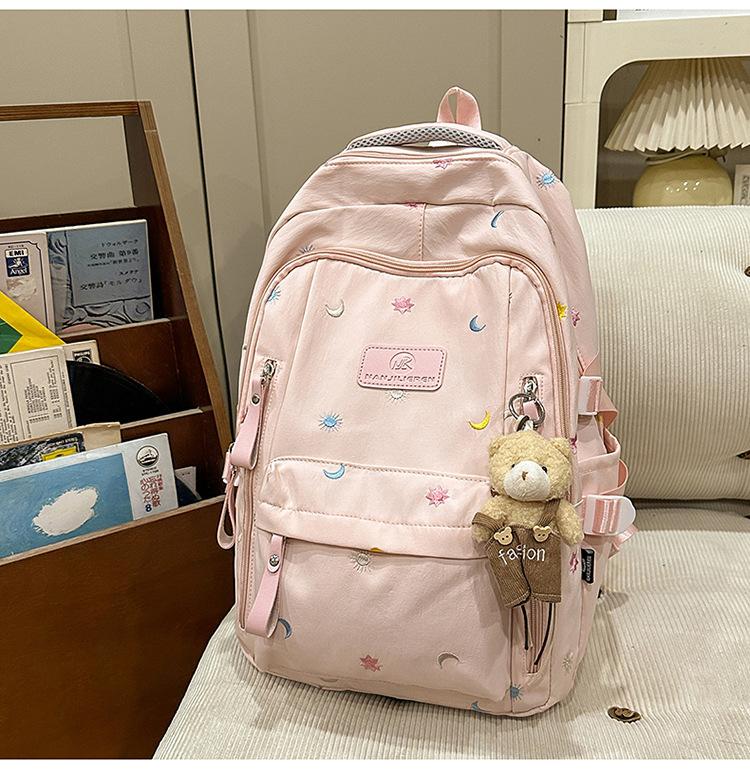 New Forest Series Large Capacity Backpack for Junior and Senior High School Students Lightweight Women's Backpack Simple and Versatile Campus Backpack