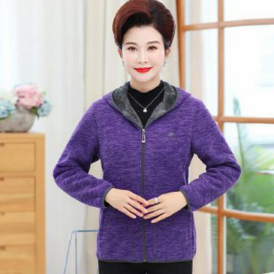 

2025 Spring/Autumn Women s Plus Size Fleece Hoodie with Stand Collar XL