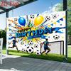 Fußball-Themen-Geburtstagsfeier Hintergrundtuch, bunt, geeignet für Partys, Geburtstagsfeiern und andere Anlässe
