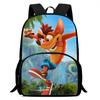Child Backpacks Cartoon Crashs Bandicoots Shoulder Bag Pencil Case Pupil Large Capacity School Bags For Boys Girls Best Gift