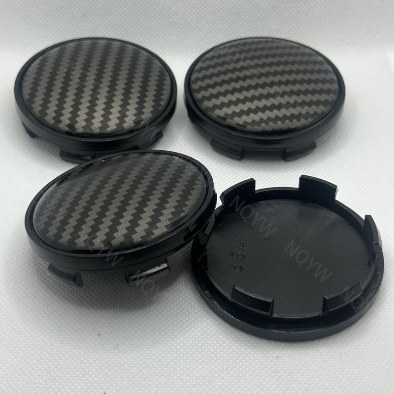 4 stk/sett 65 mm 3D karbonfiber bil Hjul senterhette Hjul Hjul senterhettesett Kjøretøydeksel Praktisk Slitesterk Høy kvalitet