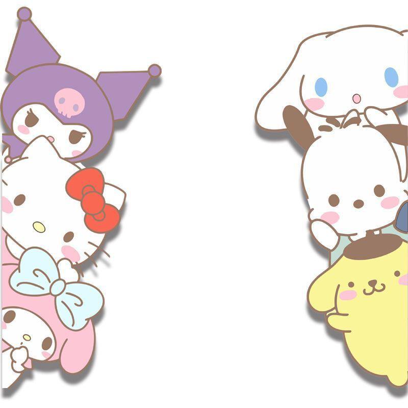 Cartoon Cute Car Stickers: Kuromi, Pochacco & Cinnamoroll Scratch Cover for Electric Motorcycles