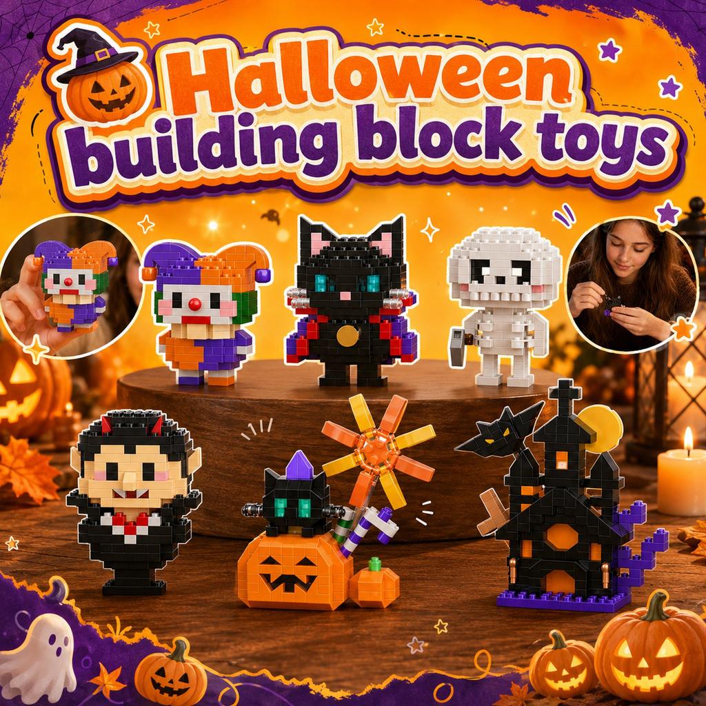Creative Halloween Building Block Toy Skeleton Model Educational Construction Set for Kids Puzzle Assembly Gift for Children