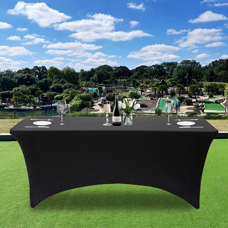 Elastic Solid Color Square Tablecloth for Weddings, Hotels, and Exhibitions