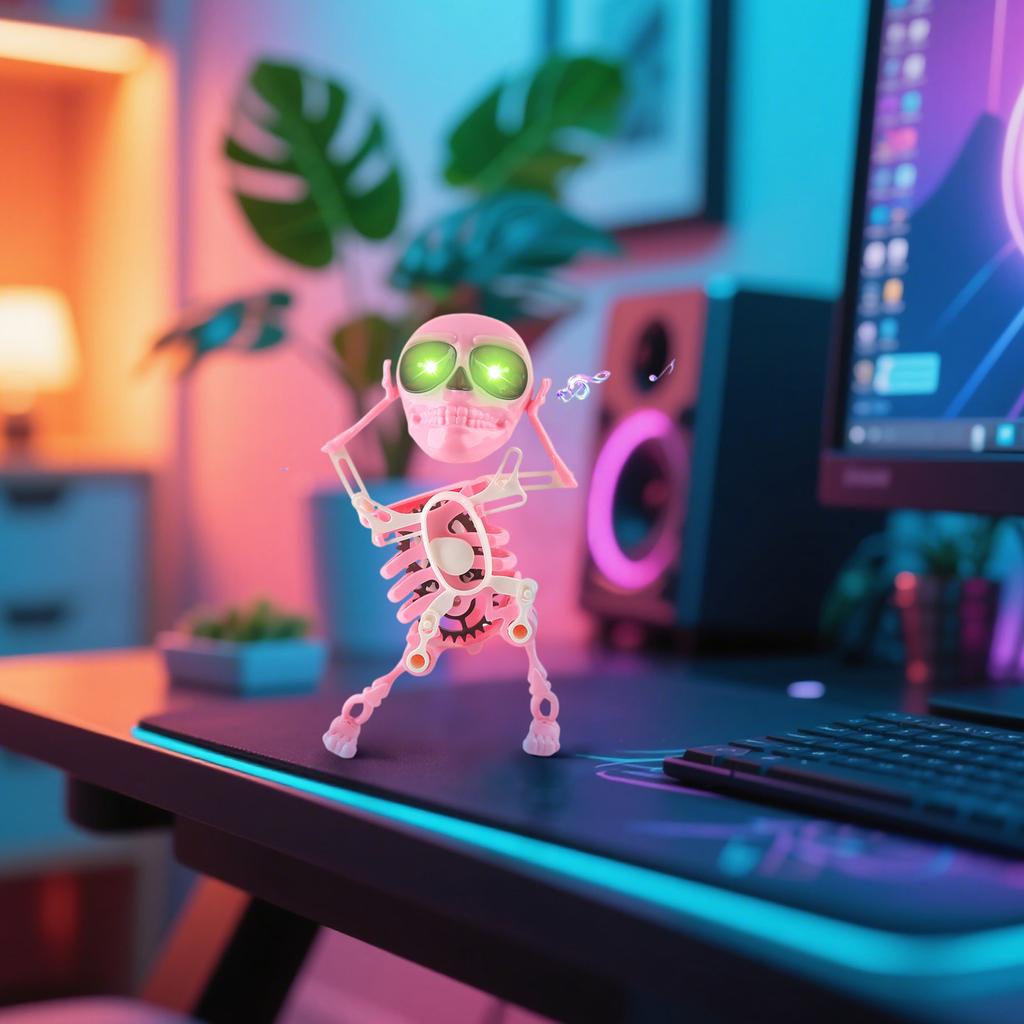 Dancing And Swinging 3D Toy With Light And Music, Halloween Wind Up Walk Skeleton Clockwork Toy, Funny Wind Up Dancing Skeleton, Funny Dance