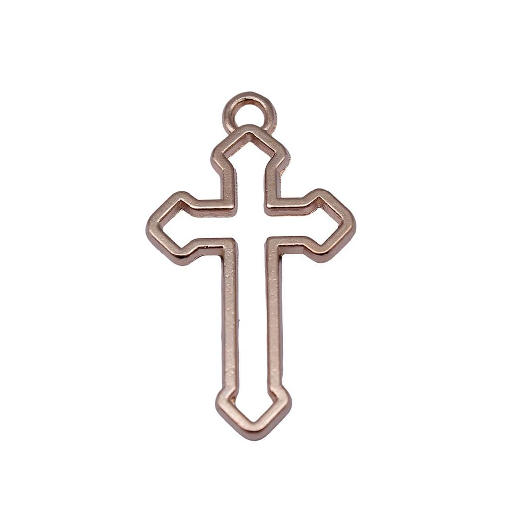 Hollow Cross Charms Multi Color Alloy Pendants For Gothic Christian Jewelry Accessories