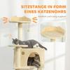 Cat Tree 160cm Cat Tower with Hammock, Ladder, Cave, 2 Plush Balls, Sisal Posts, 48 X 48 X 160cm,