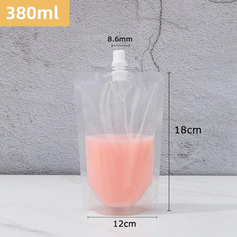 100pcs Independence Beverage Bags Transparent Self-reliance Suction Nozzle Bag Disposable Thickening Milk Tea Fruit Juice Packaging Sealing Bags