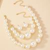 Freshwater Pearl Earrings Bracelet Necklace Set Female Niche Light Luxury Collarbone Chain