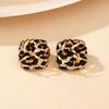 Fashion Leopard Print Geometric Square Earrings for Women Geometric Earrings Daily Wear