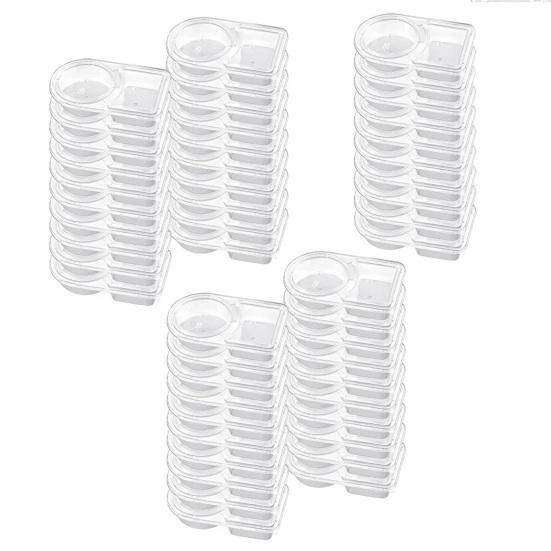 Double Compartment Condiment Container with Lids And Spoon Leakproof Sauce Box Reusable Transparent Seasoning Containers for Kitchen Cafe Restaurant