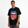 American Cool Fangs Tongue Print Trendy Street Casual Top Pure Cotton T-shirt