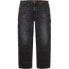 Worn Double Knee Denim Painter Jean Washed Black