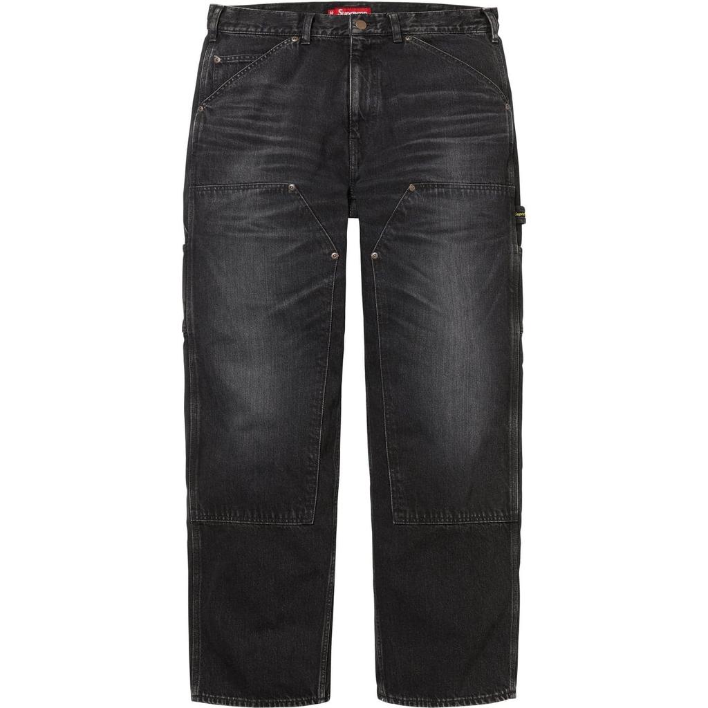 Supreme Worn Double Knee Denim Painter Jean Washed Black
