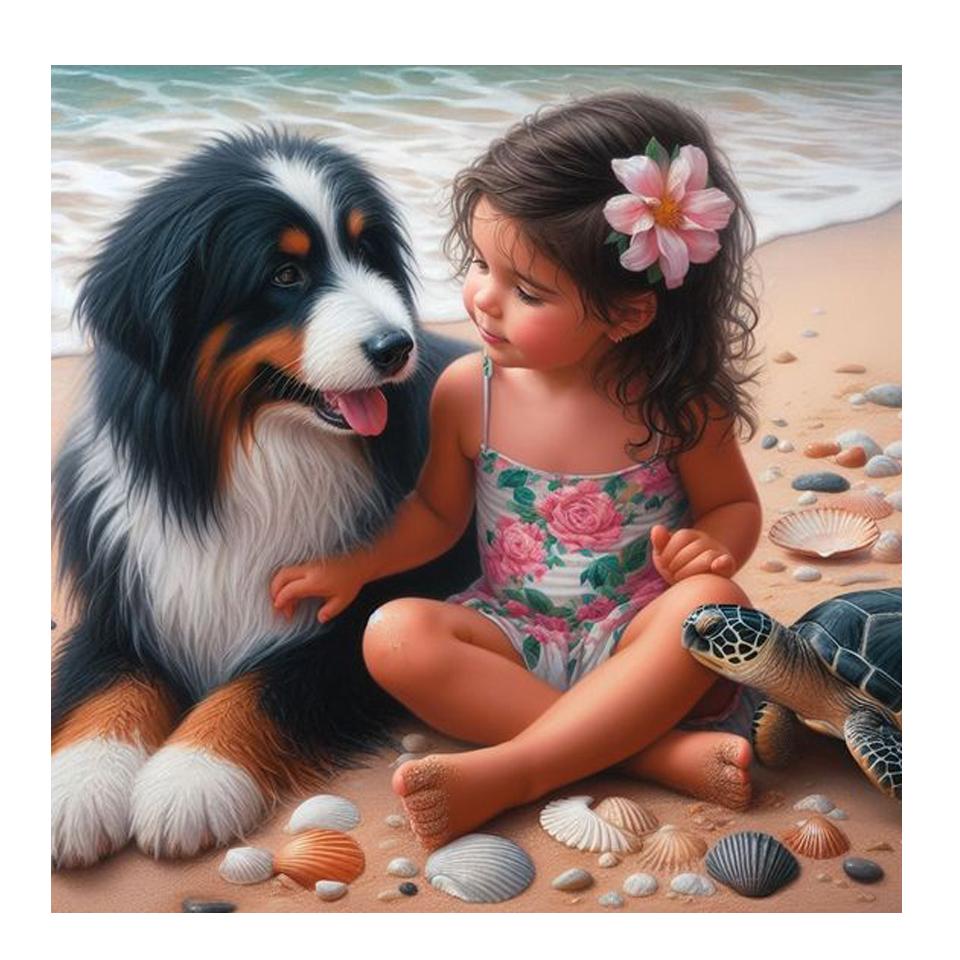 Diamond Painting kits Boy Girl Dog Mosaic Full Drill 5d Diy Diamond Embroidery Seaside Scenery Cross Stitch Home Decor