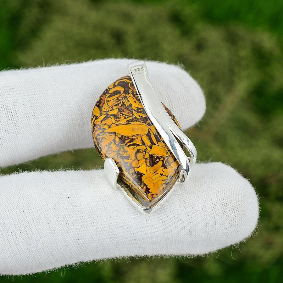 

Предложение ко Дню дружбы Подвеска из стерлингового серебра с натуральной мариам-яшмой в безеле, на день рождения