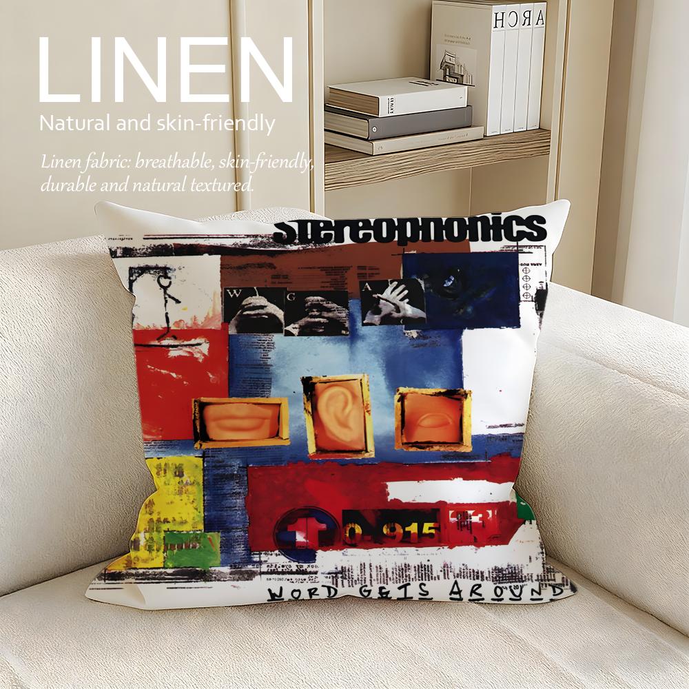 Music Stereophonics Cushion Cover Pillowcase Set Pcs X X Breathable Washable Sofa Cushion Cover