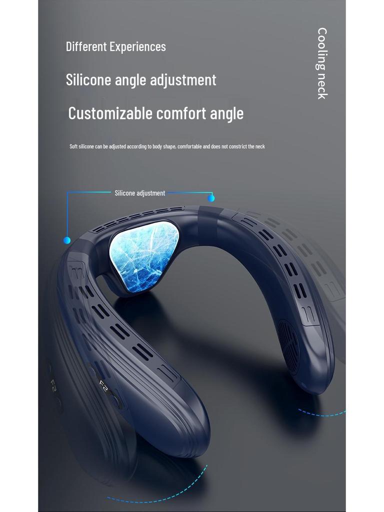 Portable USB Bladeless Neck Fan with Digital Display for Japan and South Korea