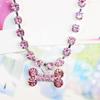 Bone Heart Pendant Rhinestone Necklace Collar for Puppy Pet