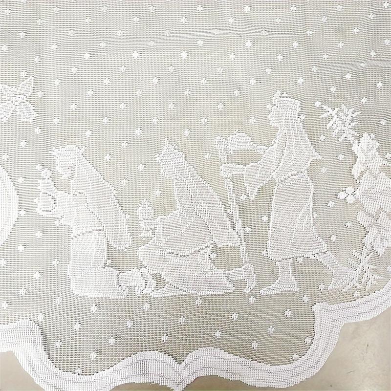 1PC Nativity Scene Mantle Cover Party Supplies Lace Pattern Christmas Fireplace Scarf Dinner White Holiday 50.8*228cm
