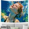 2D Flat - 2D Flat - 2D Flat Print 1pc Tapestry Underwater Girl Art Tapestry, Summer Vacation Decor Photo Booth Backdrop Suitable for Parties, Decor, T