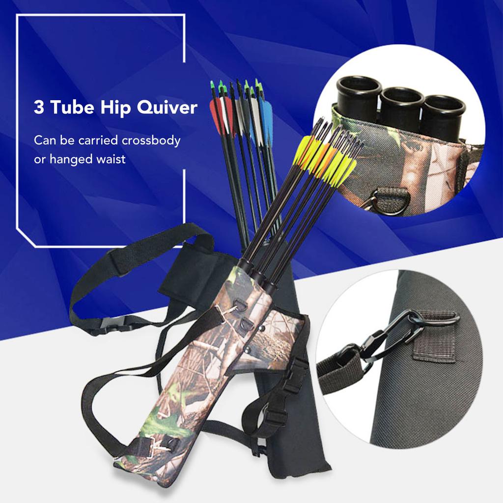 Tolbă de tir cu arcul pentru săgeți Curea reglabilă Tolbă cu tuburi cu 3 săgeți pentru antrenament cu arc recurs compus