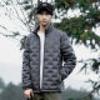 Mens Winter Down Jacket 90% White Duck Lightweight Warm Windproof Stand Collar Hooded Business Casual