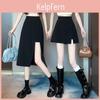 Womens Black Irregular Half Skirt With Slit In Polyester For Street Style Spring Summer