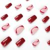Tragbares Nagelstück Mattes Rosenrot Gewelltes einfaches Nagelpflaster Tragbarer Nagel Tragbarer Nagel
