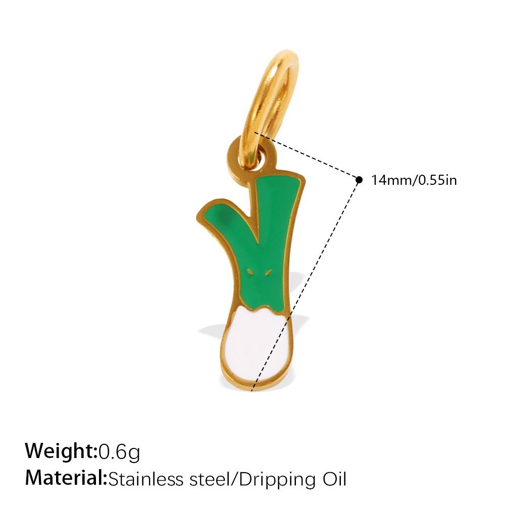 Cute Simple Earrings Bracelet Necklace Accessories Colorful Vegetables Stainless Steel Oil Drip Diy Pendant Female