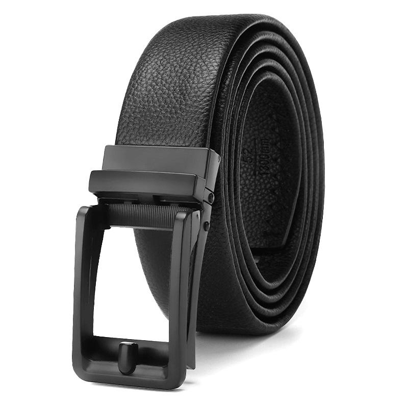 Men's Belt Genuine Leather Belt Young Man's Automatic Buckle Leather Belt Business Casual Belt Men