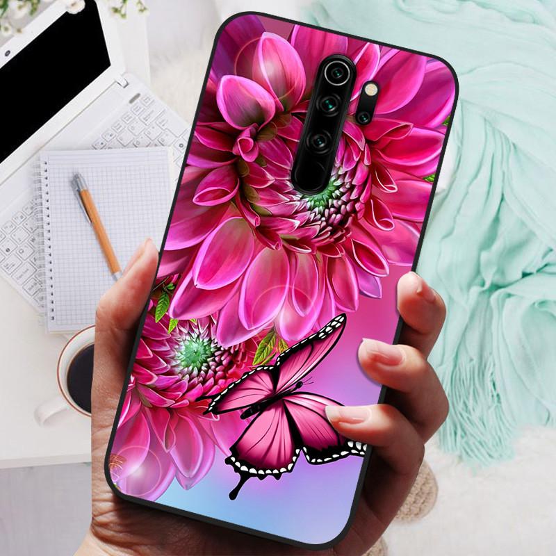 Phone Cover For Xiaomi Redmi Note 8 Pro Case Silicone Lovely Black Bumper Soft TPU Coque for Redmi Note8 Pro 8Pro Shells Fundas