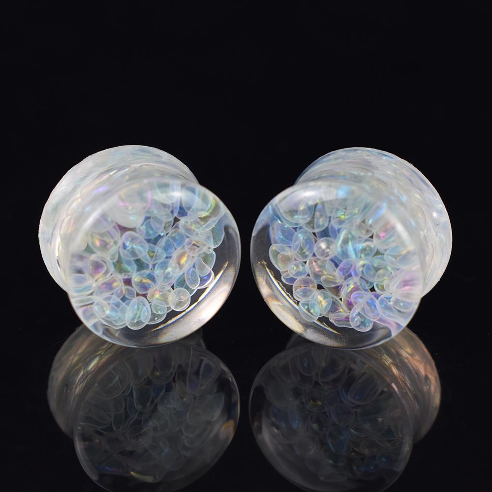 

Пара блестящих круглых тоннелей-плагов для ушей 8-50 мм, расширители, серьги в стиле фэшн, украшения для пирсинга 8mm белый