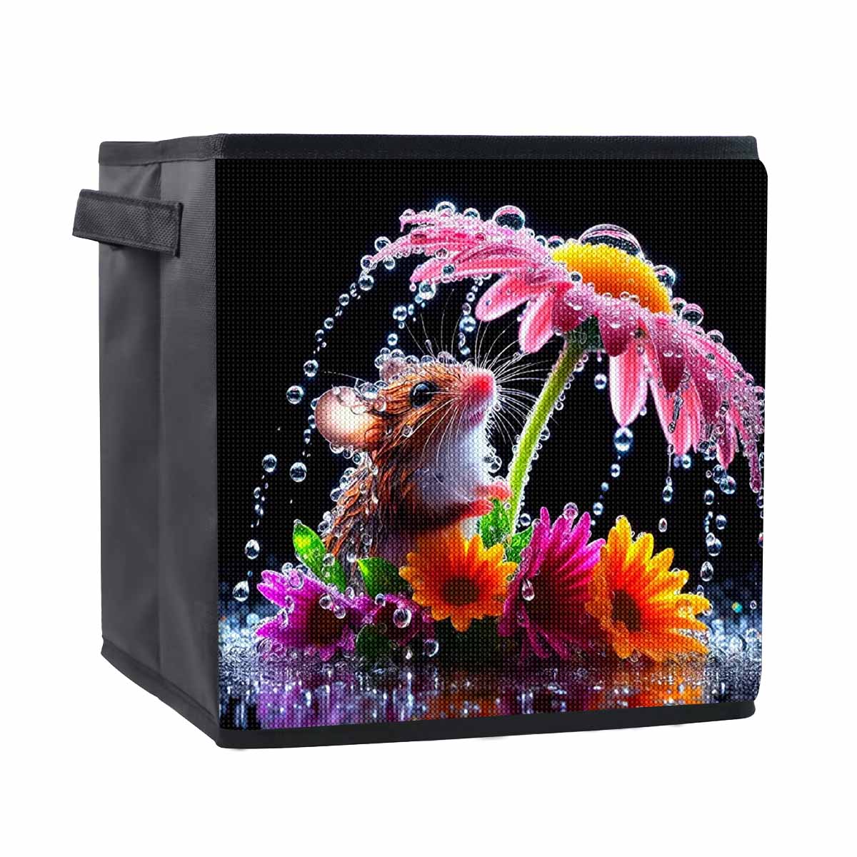 

Цветы и мыши 5D Алмазная живопись Корзина для хранения Полная круглая выкладка Мозаика Алмазная вышивка Наборы для вышивания крестом Домашний декор Домашний декор 25cmx25cm