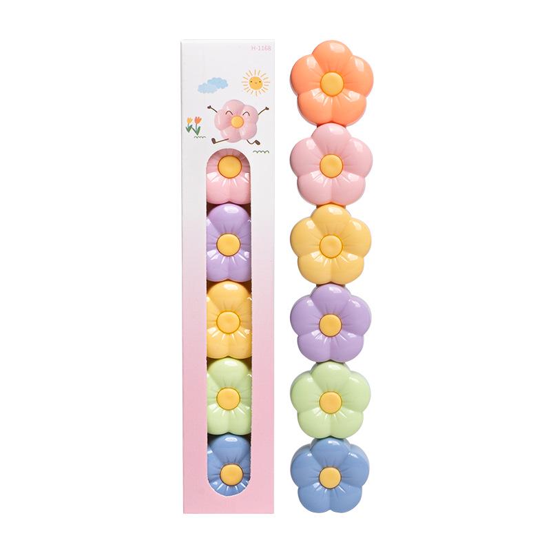 

He Mu H-1168 Stackable Cartoon Colored Fluorescent Pen Set for Children s Doodling and Journaling Slanted Tip