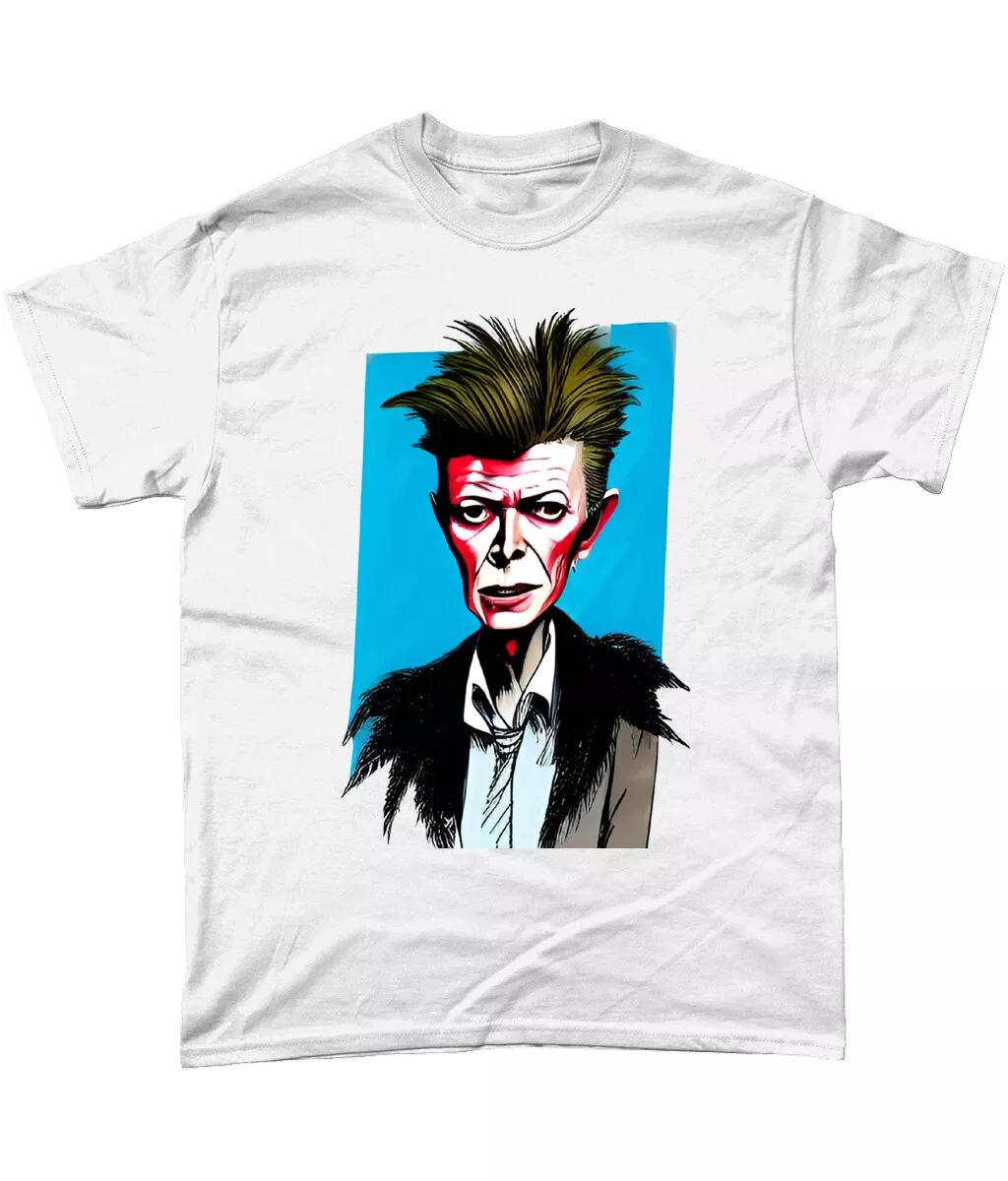 

David Bowie Cartoon T Shirt Ziggy Stardust Mick Ronson XL