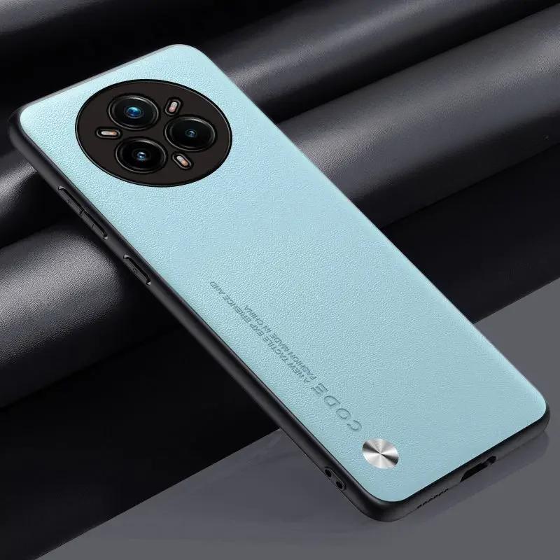 

Для Realme 14 Pro Plus чехол простой PU кожаный силиконовый TPU защитный чехол для камеры для Realme 14X 14Pro + 13 Plus ударопрочный жесткий бампер For Realme 14 Pro 5g небесно-голубой