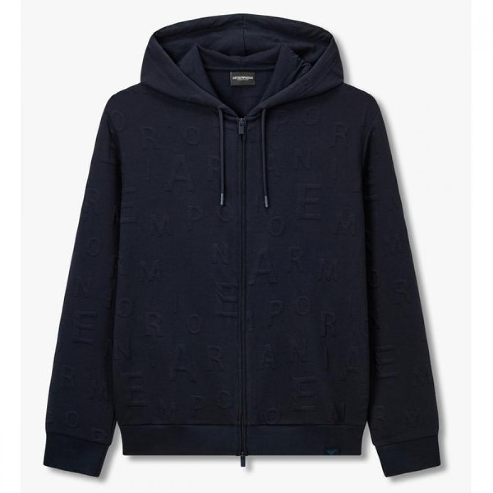 

Emporio Armani Men S Hooded Zip Up emboSSed Alphabet String 0815338008 XL