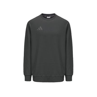 adidas Nadruk z logo Pulower z okrągłym dekoltem Bluza z długim rękawem Bluza unisex Neutralny szary Ciemnoszary ACLLSPS3CS-GFC