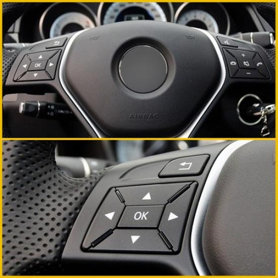 Steering Black Wheel Button Trim For Mercedes Benz E C G Class 2012-2016
