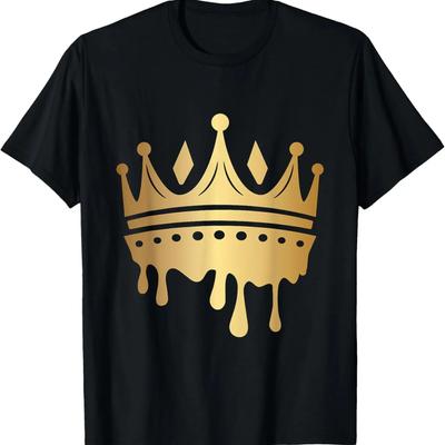 Złoty T-shirt Korona Króla